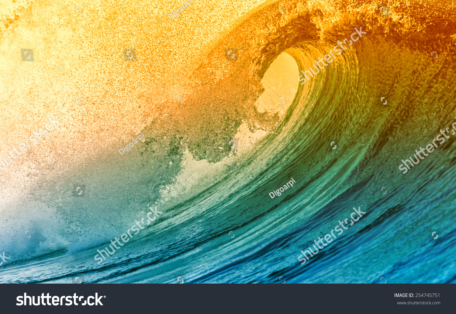 Beautiful Blue Ocean Wave Stock Photo 254745751 : Shutterstock