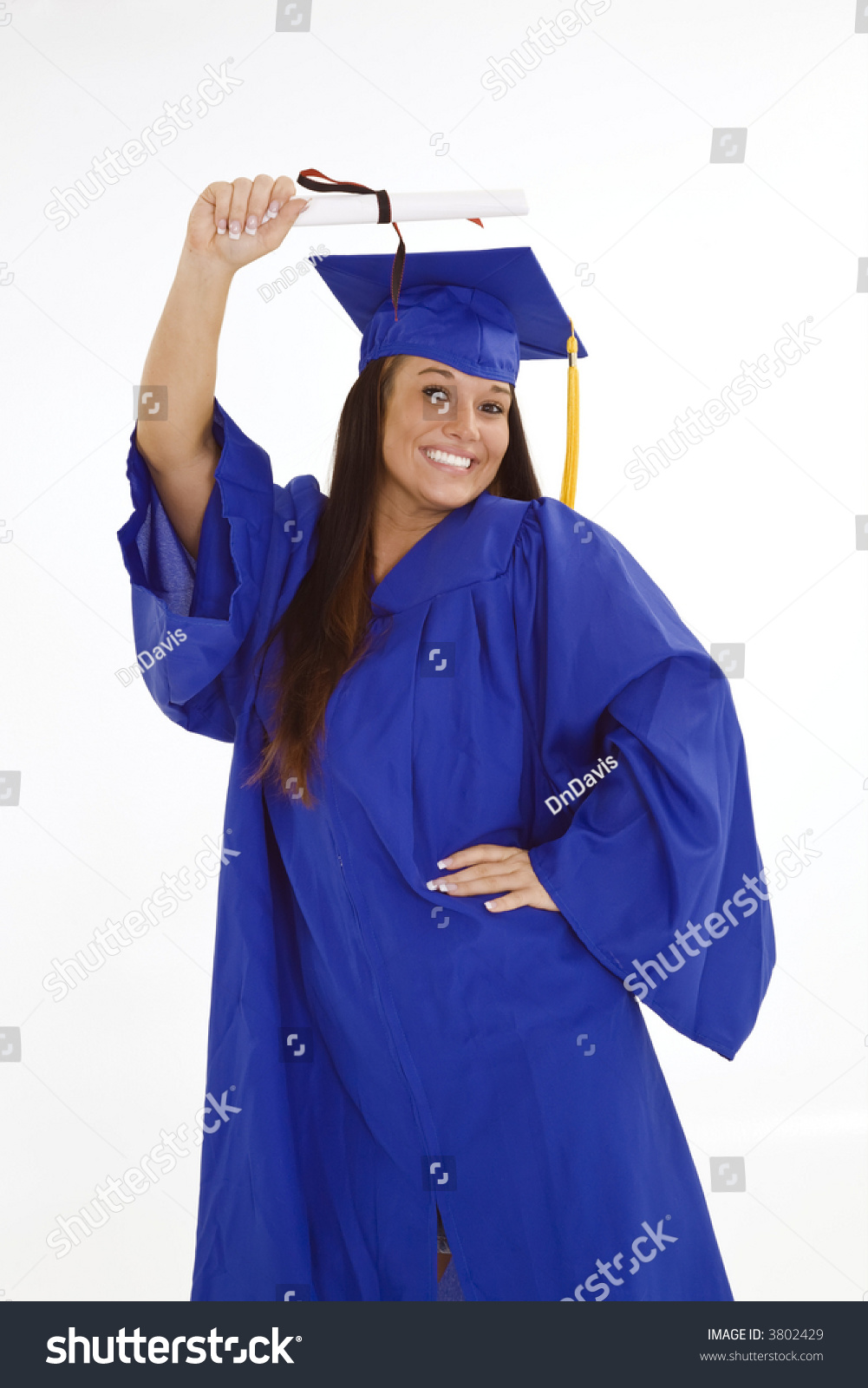 blue graduation gown outfits