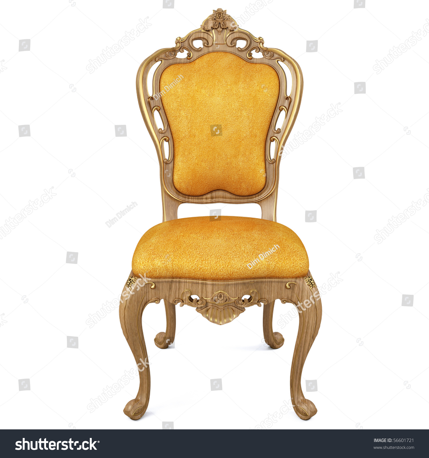 Beautiful Classic Chair. Isolated On White. Stock Photo 56601721