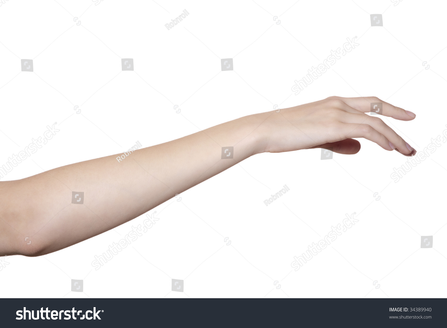 Beautiful Female Hand And Arm Isolated On White Stock Photo 34389940