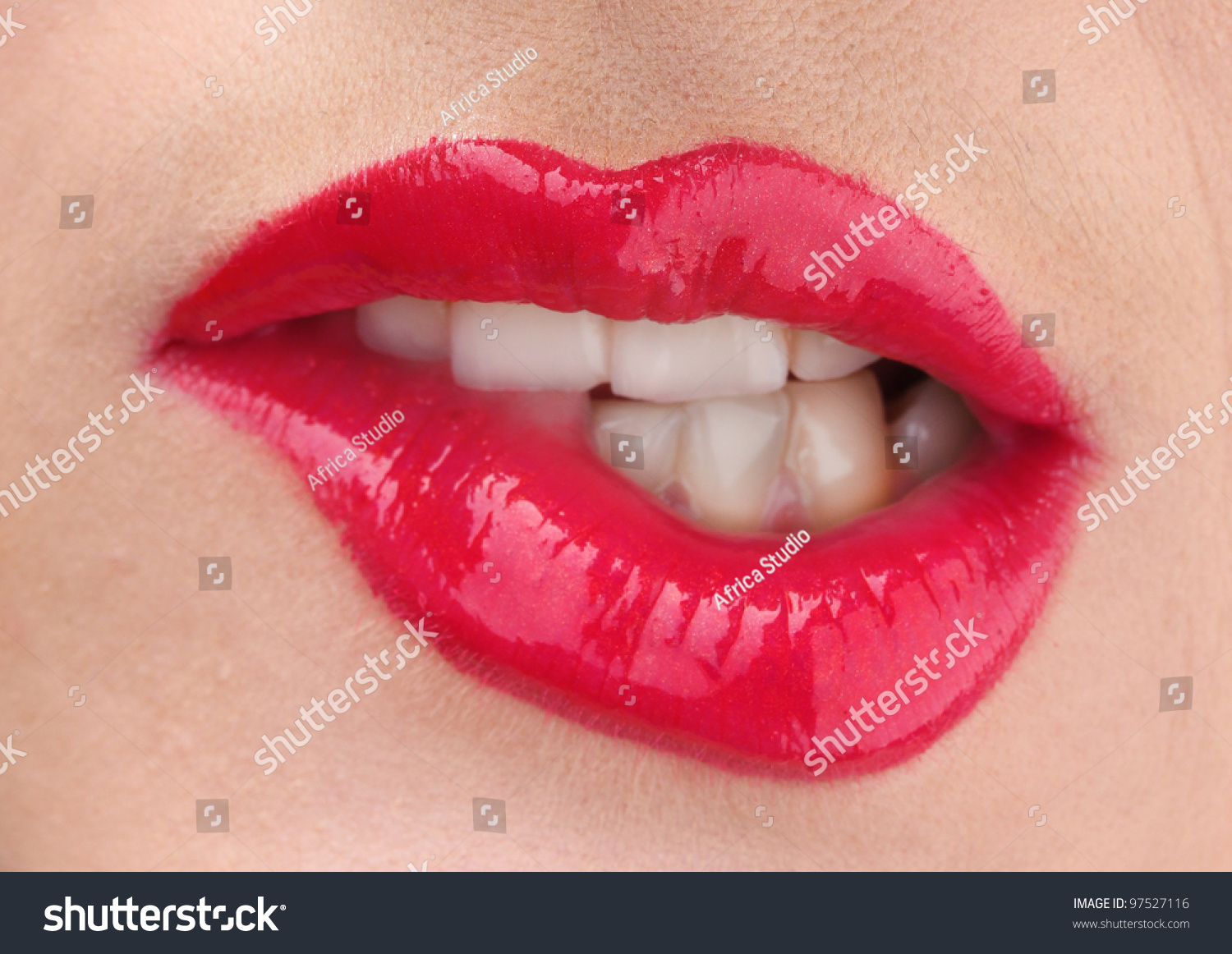 Beautiful Make Up Of Glamour Red Gloss Lips Stock Photo Shutterstock