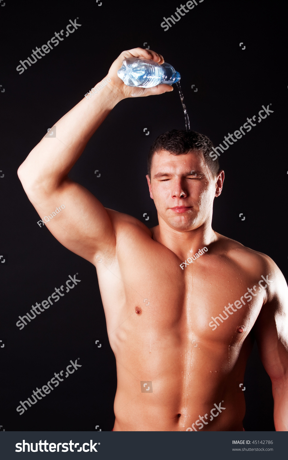 Beautiful Muscular Man S Body Isolated On Black Background