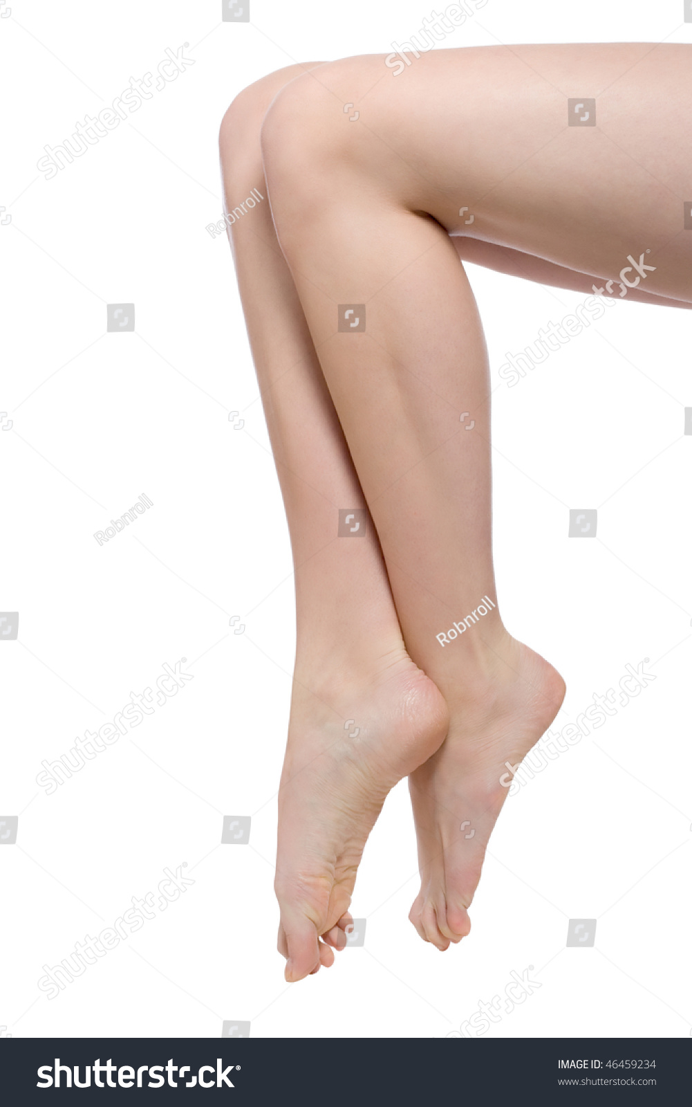 Beautiful Naked Woman Legs Isolated Over Stock Photo Edit Now 46459234