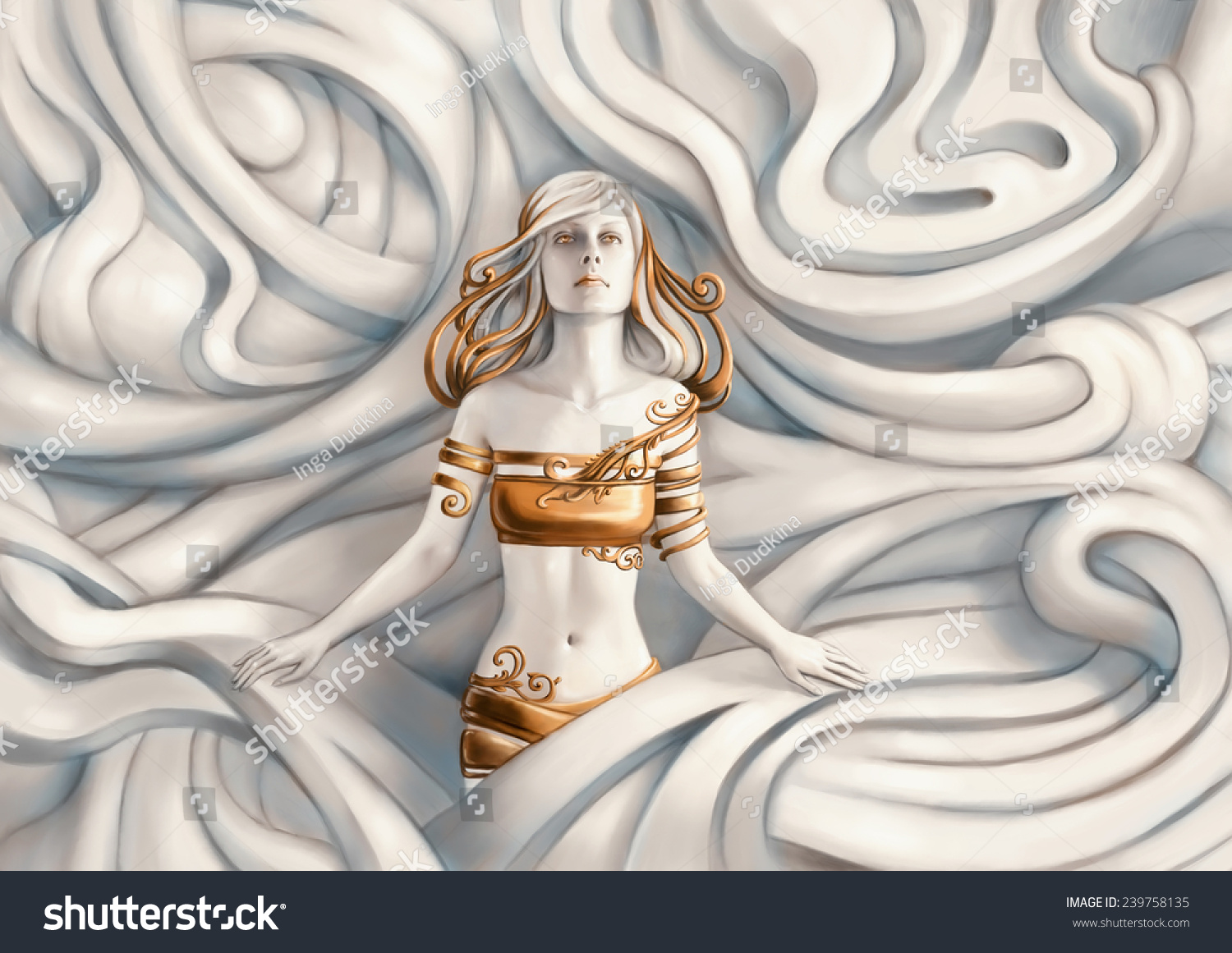 Beautiful Nude Woman Computer Graphic Illustration Shutterstock