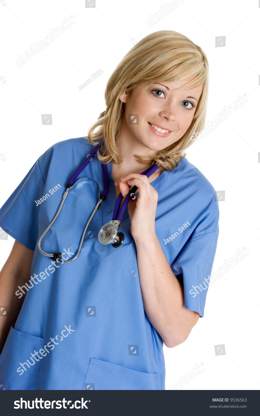 Beautiful nurse stands stock photo. Image of healthy 