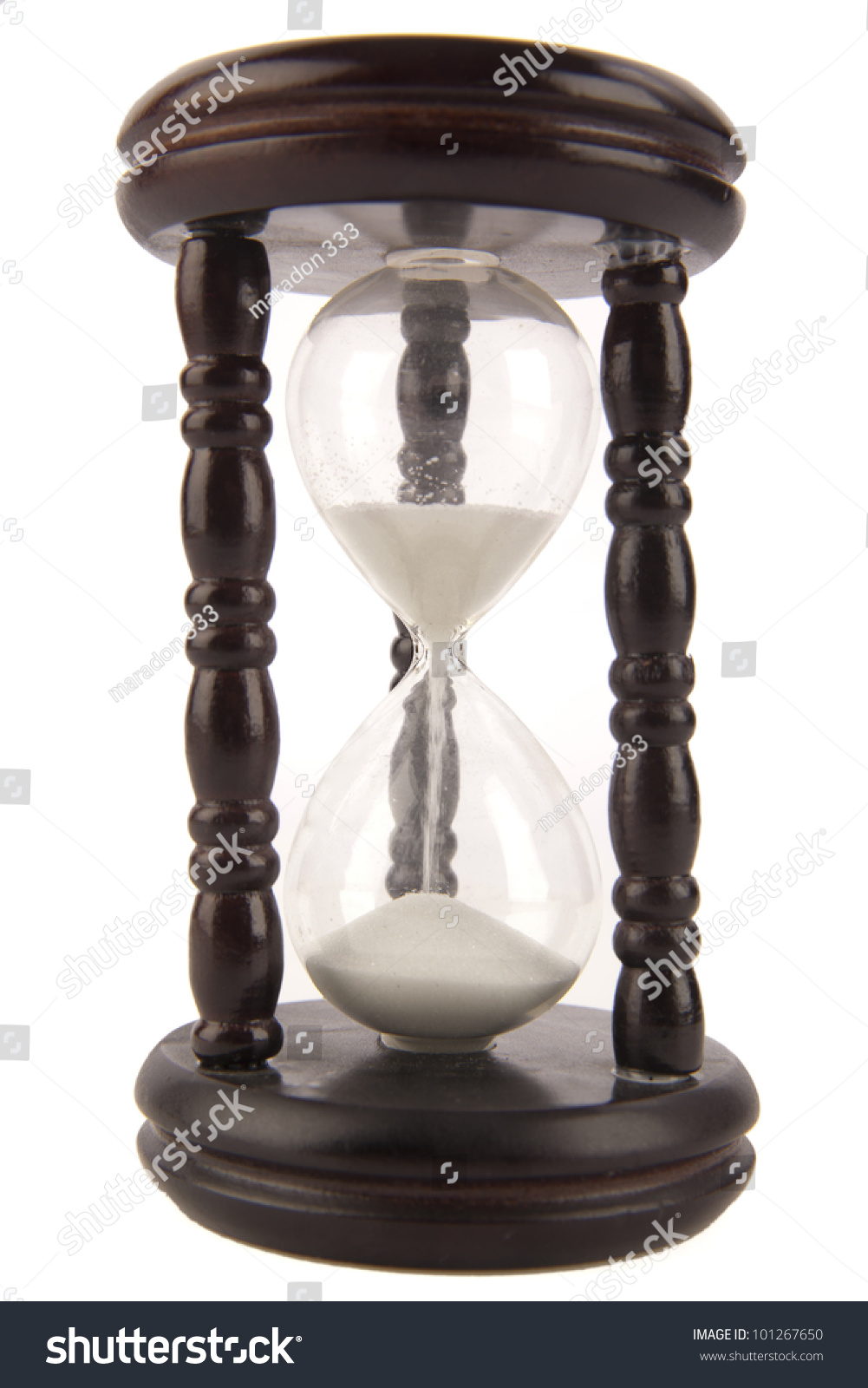 Beautiful Sand Glasses Isolated On White Beautiful Fashioned Sand Glasses Isolated On White