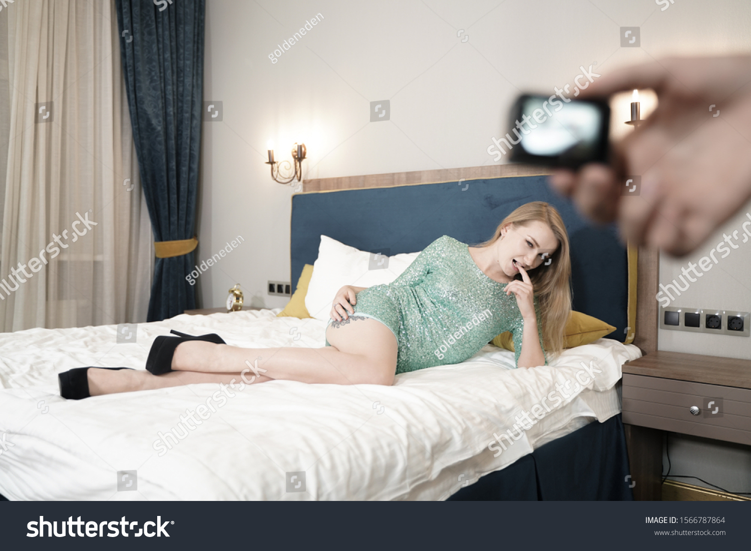 Beautiful Sexy Woman Lying On Bed Stock Photo Edit Now