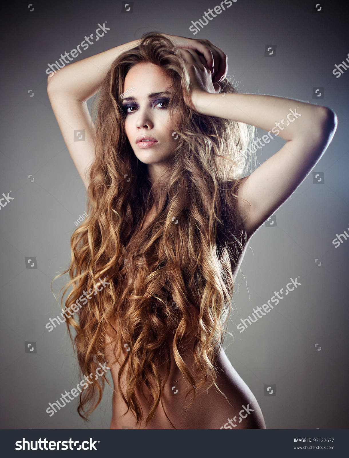 Beautiful Sexy Woman Long Curly Hair Stock Photo 93122677 Shutterstock