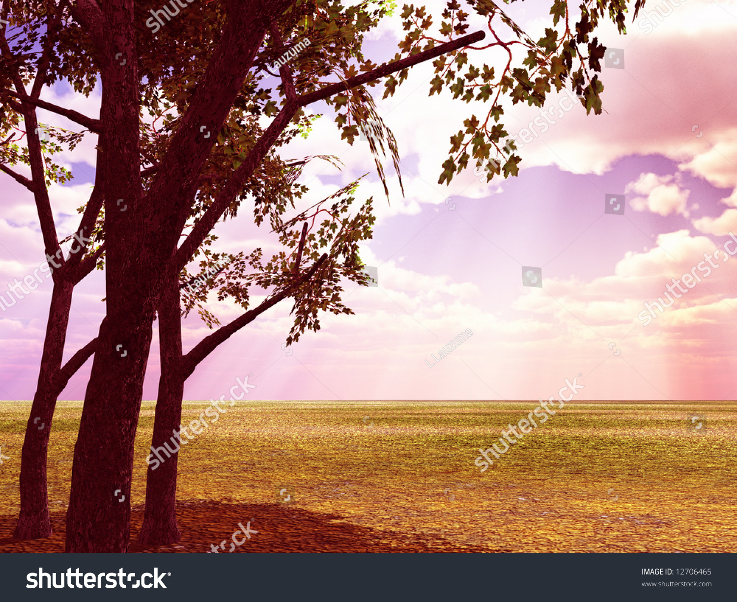 Beautiful Scenery In The Late Evening Light Beautiful Scenery In The Late Evening Light Stock