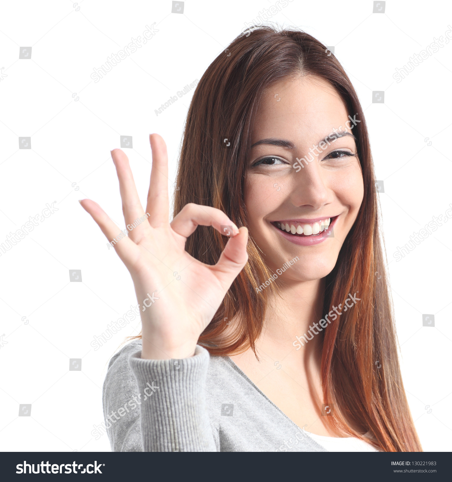 Beautiful Woman Making Ok Gesture On Stock Photo Shutterstock