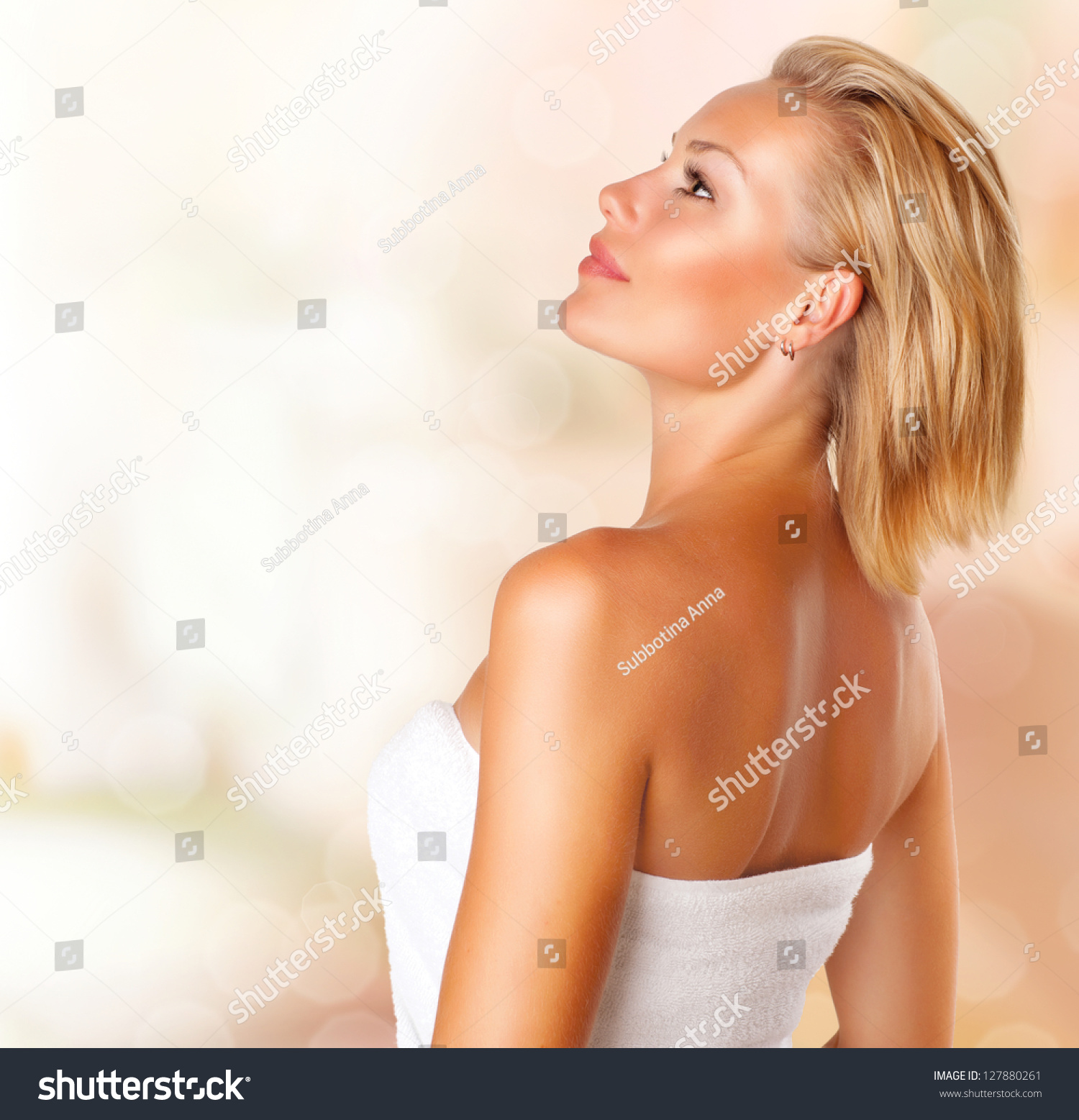 Beautiful Young Spa Woman Portrait Beauty Girl In Bath