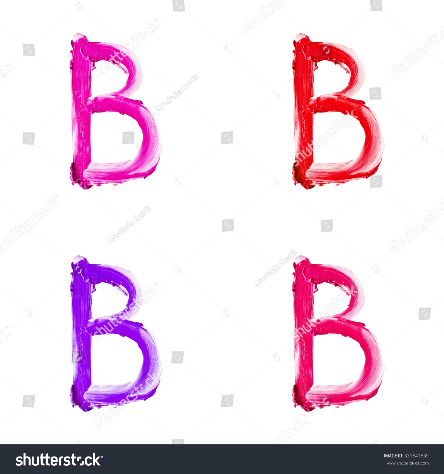 Beauty Alphabet Set Red Violet Pink Stock Photo 331641539 - Shutterstock