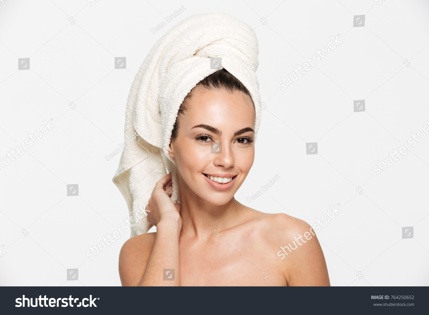 Beauty Portrait Smiling Attractive Half Naked Stock Photo Edit Now