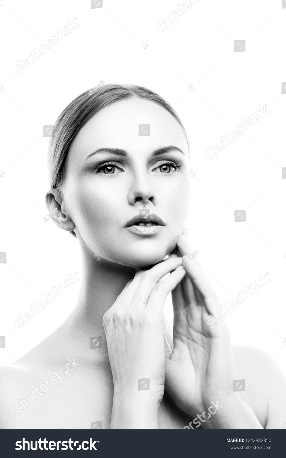 Beauty Portrait Model Woman Nude Makeup Stock Photo Edit Now