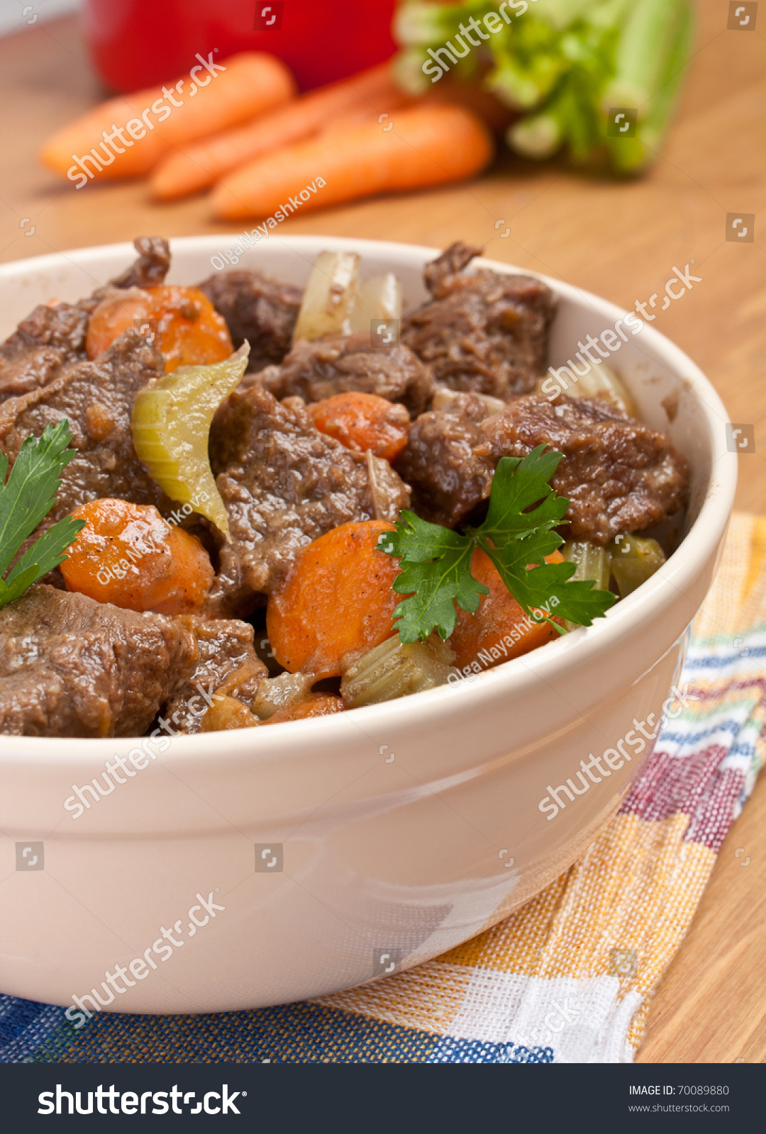 Beef Stew With Celery And Carrot Stock Photo 70089880 Shutterstock