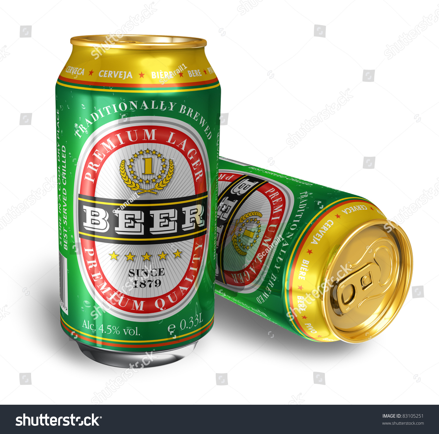 Beer Cans Isolated On White Background Stock Photo 83105251 : Shutterstock