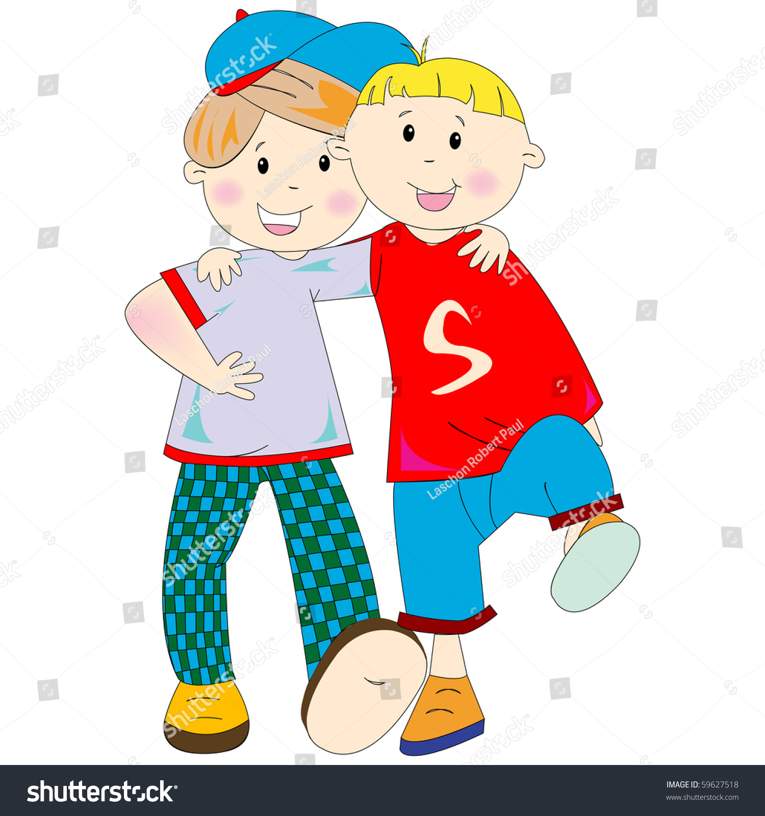 best-friends-cartoon-against-white-background-abstract-art