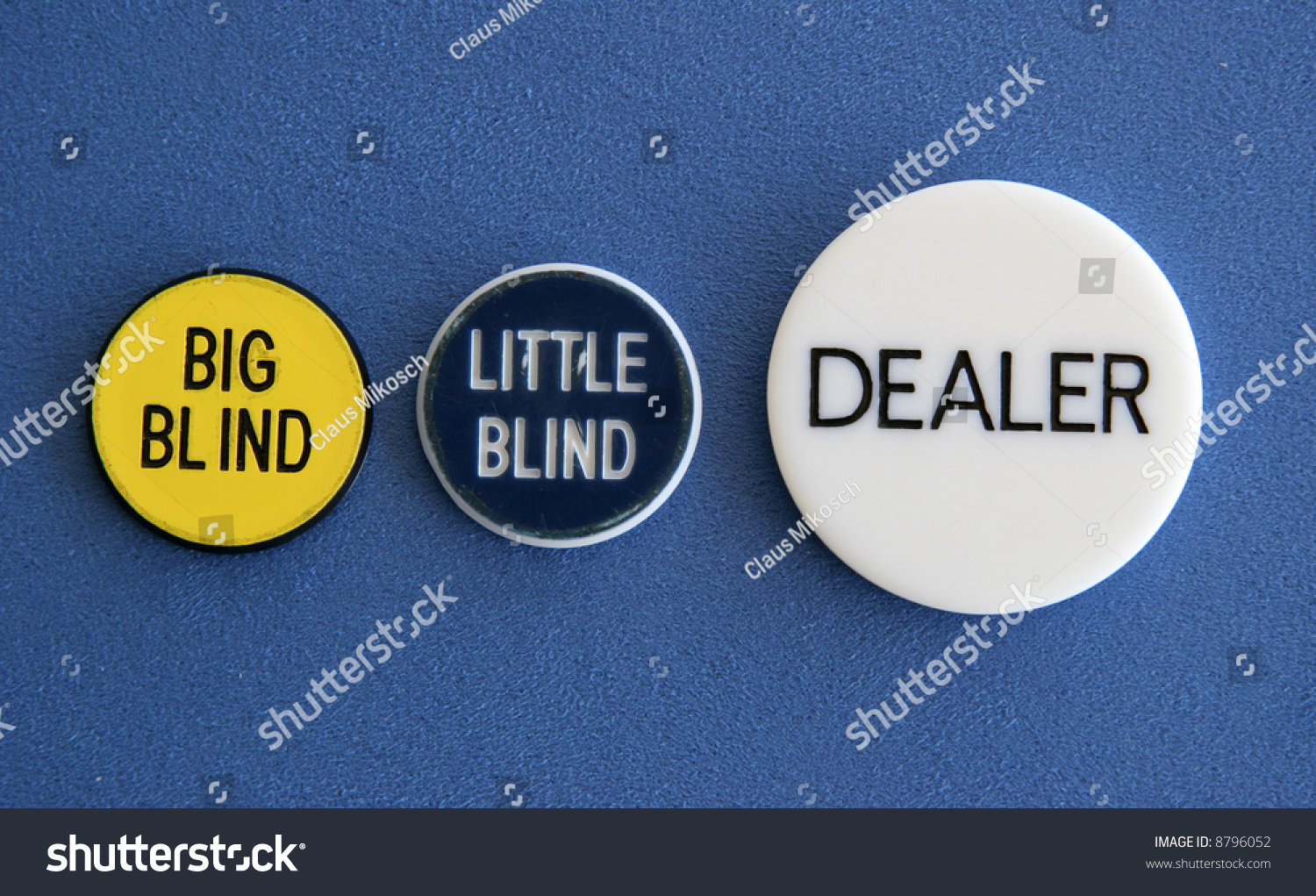 Big Blind Little Blind Dealer Button Stock Photo 8796052 - Shutterstock