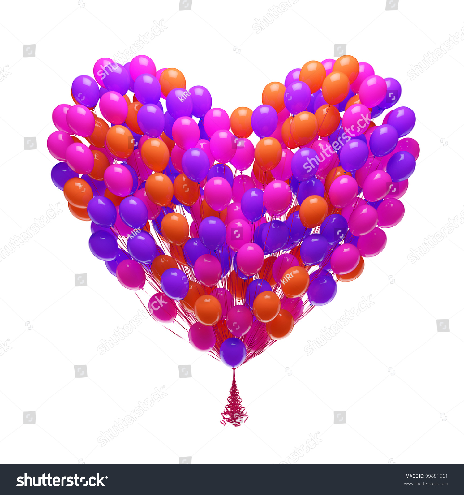 Big Bunch Of Balloons Heart Shape Stock Photo 99881561 Shutterstock