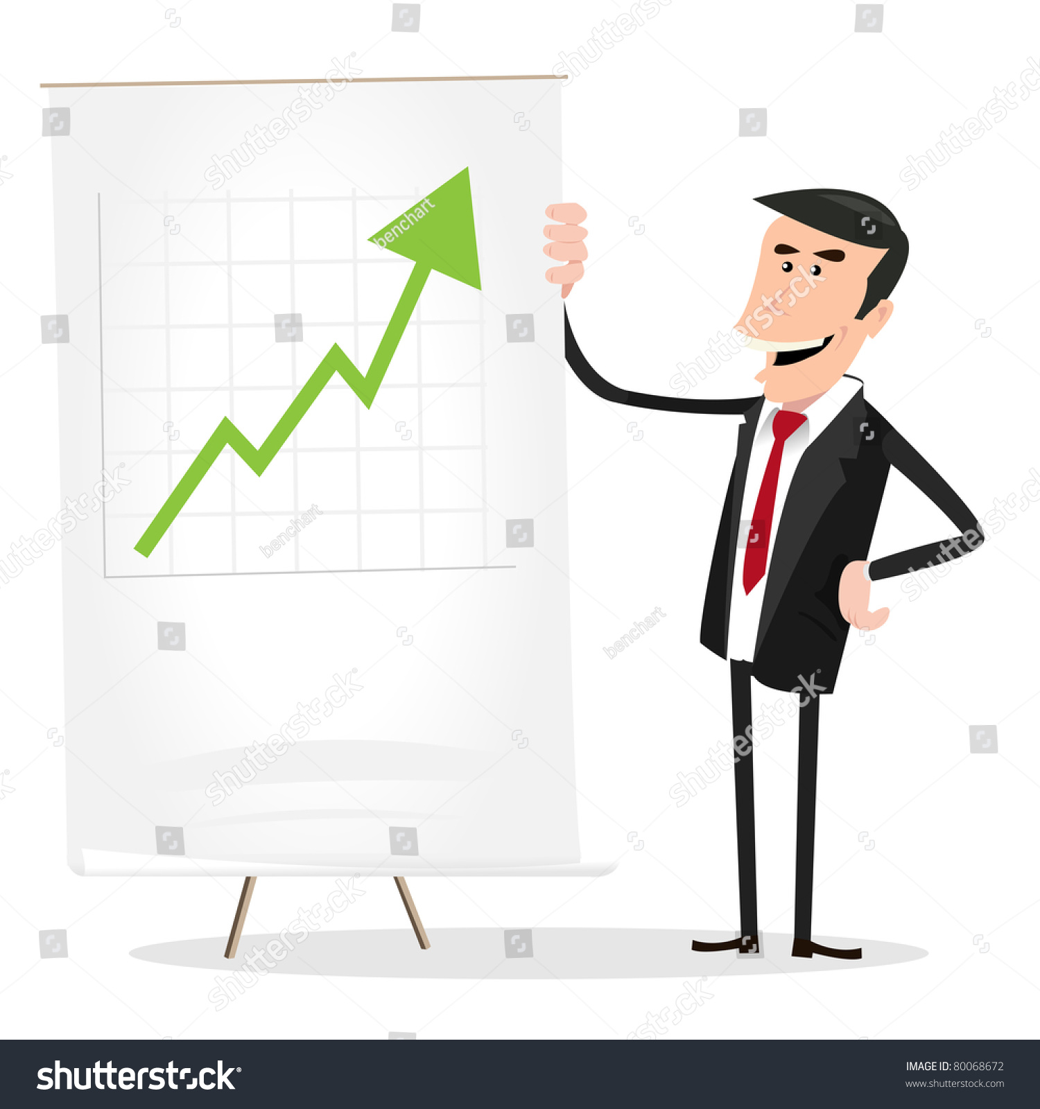 Big Earnings This Month !/ Illustration Of A Cartoon Happy Businessman
