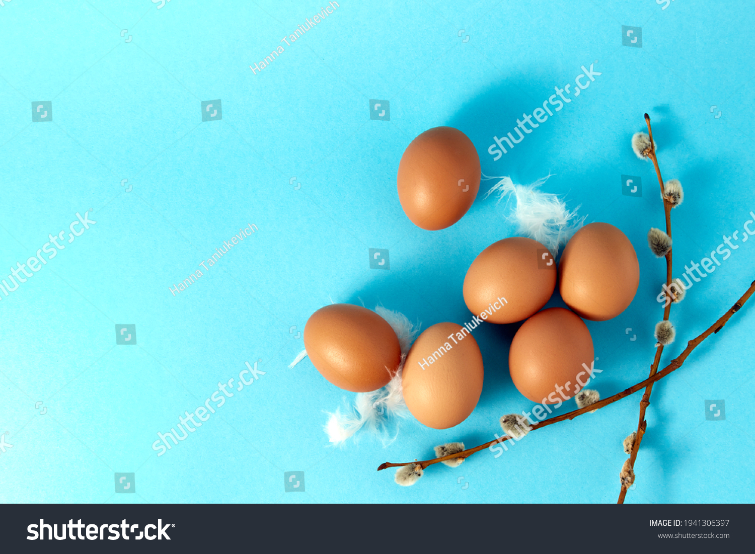 Big Size Eggs Feather Pussy Willow Stock Photo 1941306397 Shutterstock