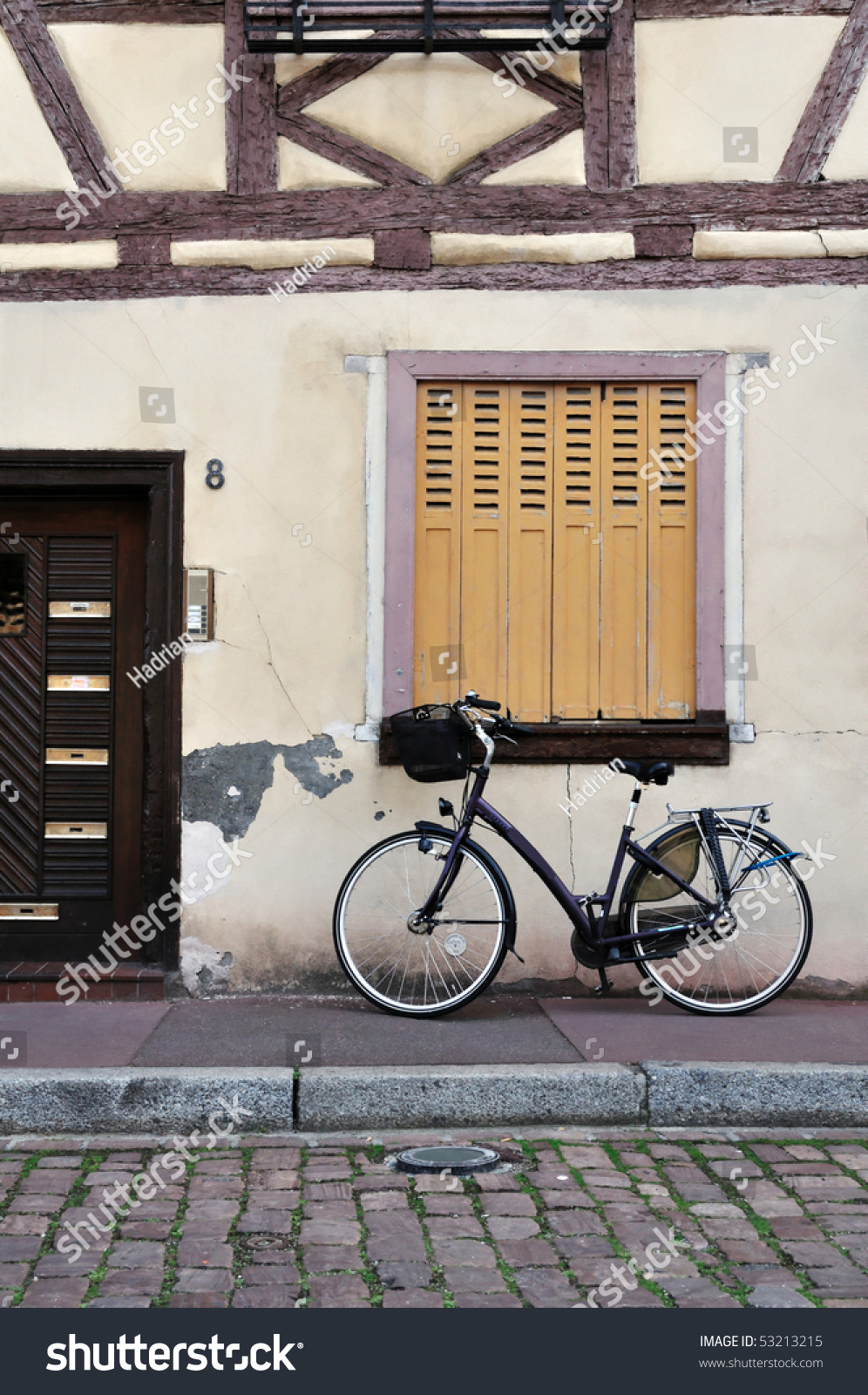 Bike Parked In Front Of A Rustic House Stock Photo 53213215 Shutterstock