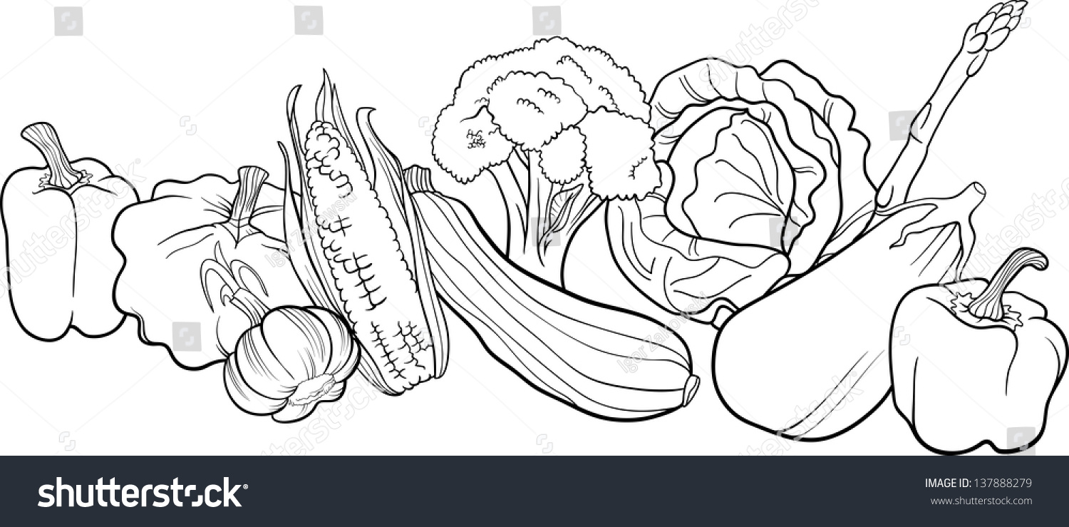 free clipart vegetables black and white - photo #27