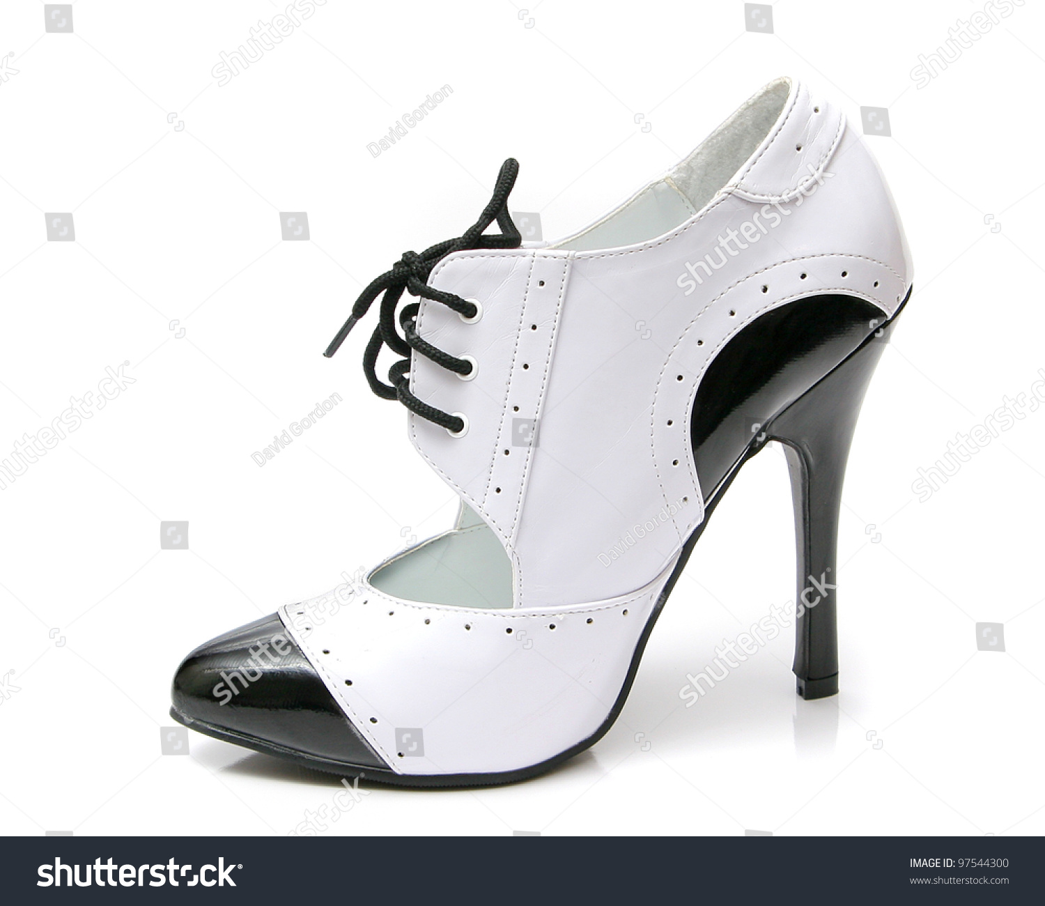 high heels black and white