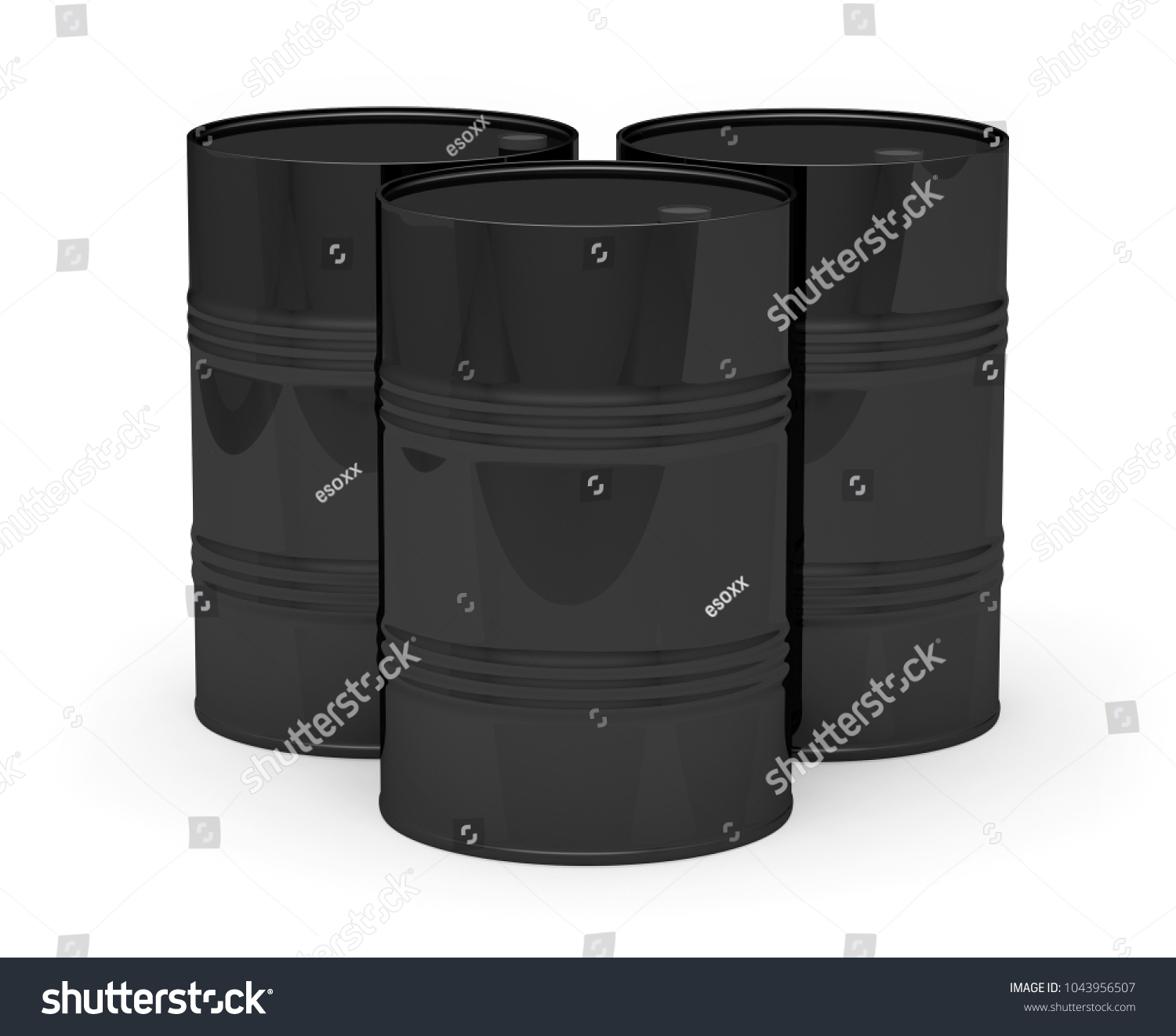 Black Barrels Crude Oil 3d Illustration Stock Illustration 1043956507