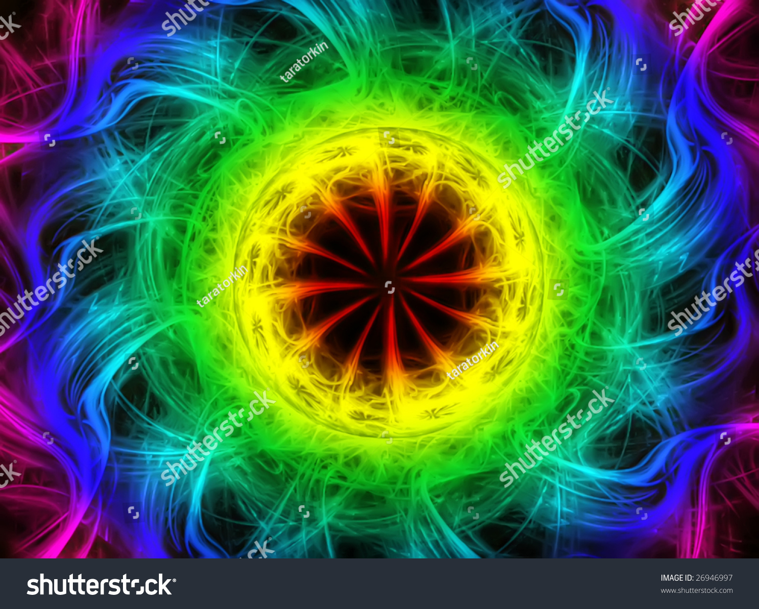 Black Green Yellow Red Abstract Circle Stock Illustration 26946997