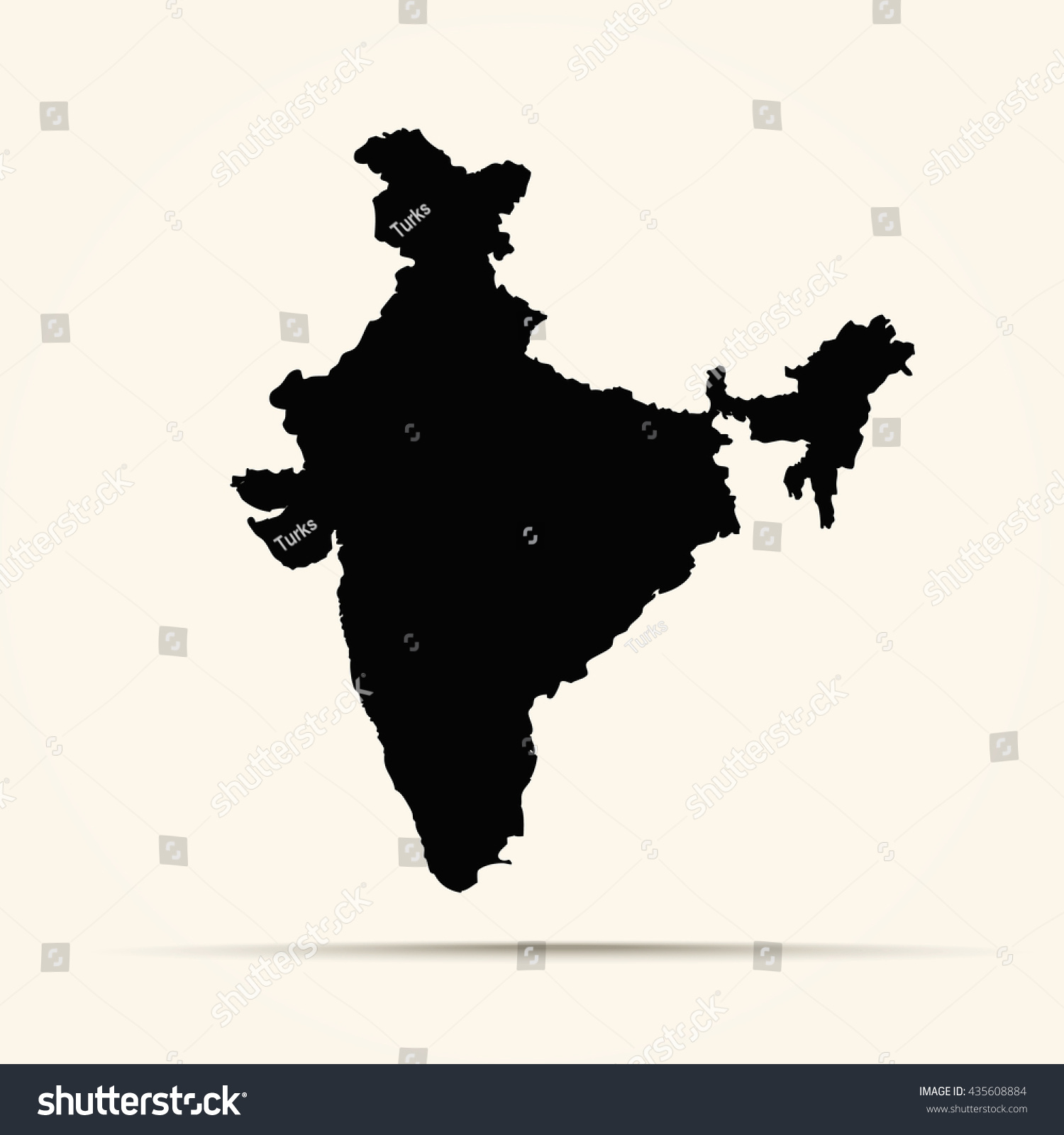 Black India Map Illustration 库存插图 435608884 Shutterstock