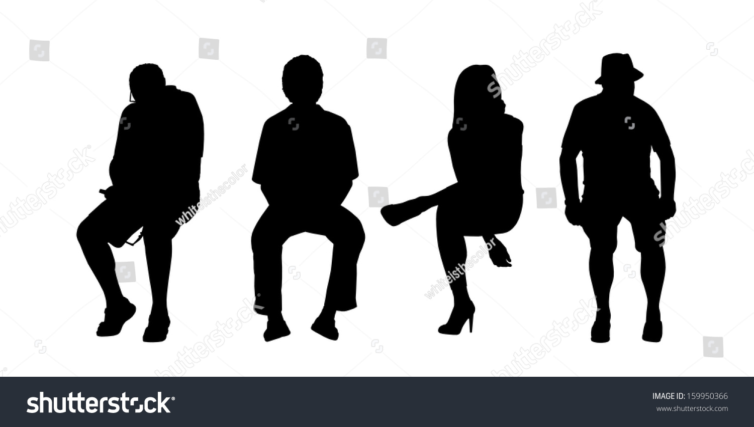 Black Silhouettes People Different Sex Age Stock Illustration 159950366 Shutterstock