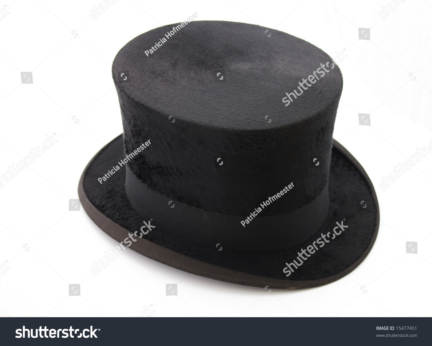 Black Top Hat Isolated On White Stock Photo 15477451 : Shutterstock