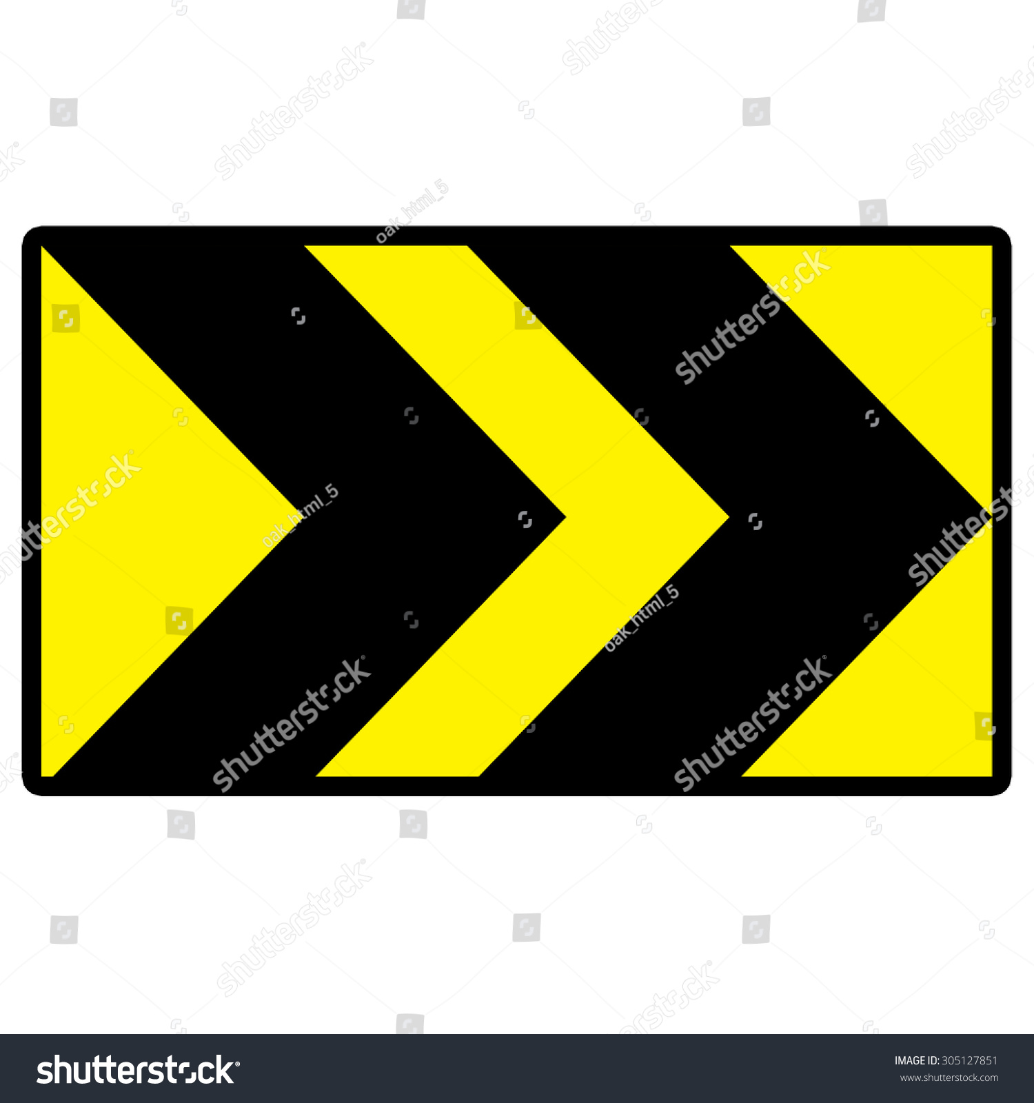 Black Traffic Sign And Yellow Traffic Signs Stock Photo 305127851