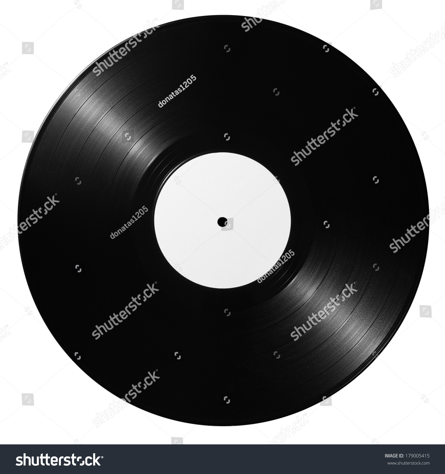 Black Vinyl Record Isolated On White Background Stock Photo 179005415