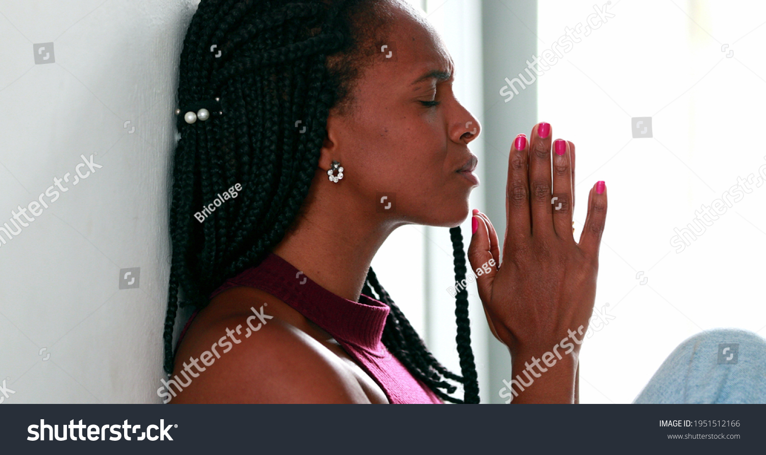 Black Woman Praying God African Female Stock Photo Edit Now