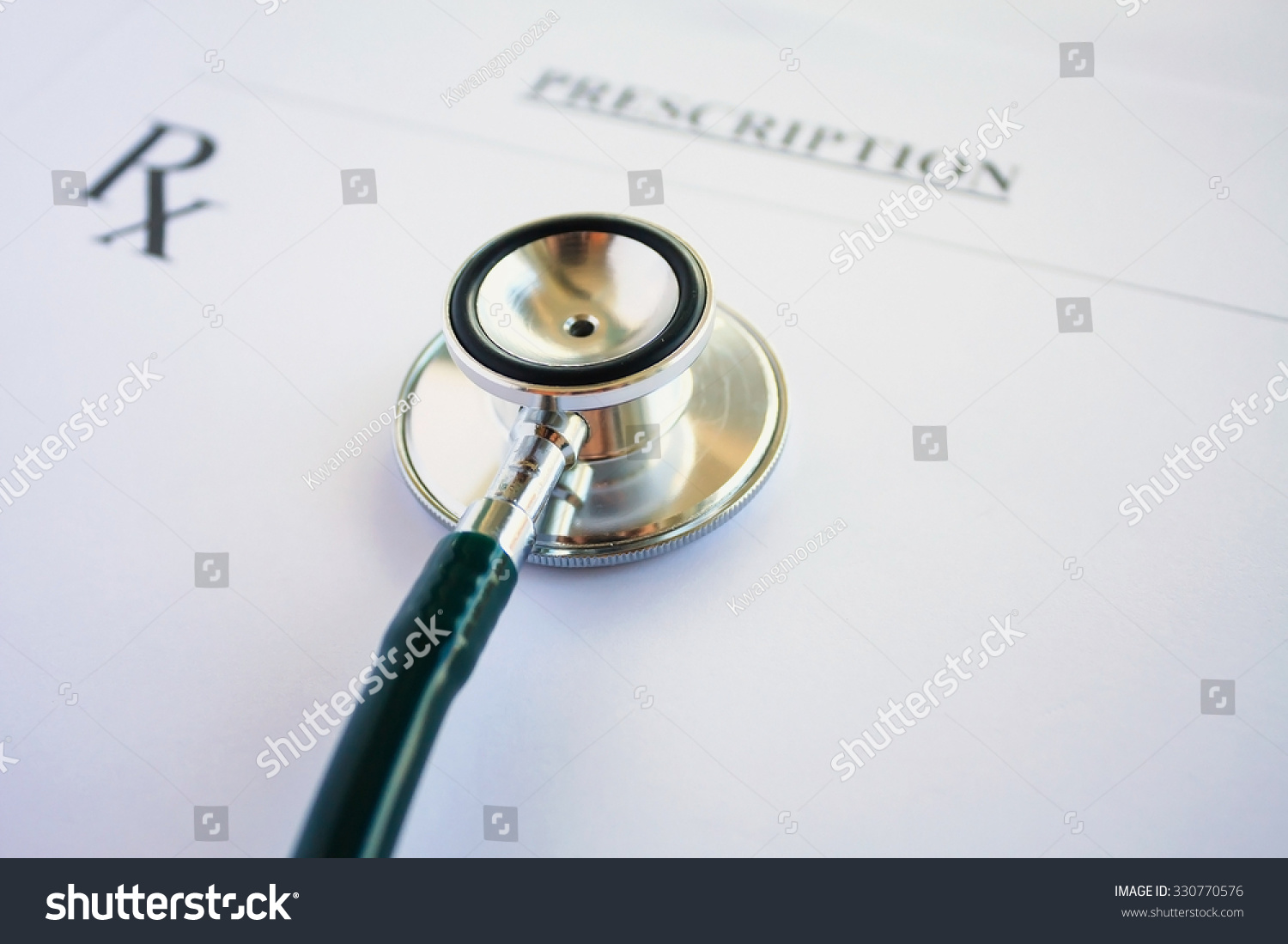 Blank medical prescription with stethoscope Blank medical prescription with stethoscope