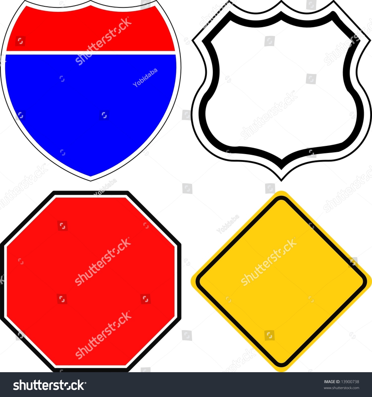 Blank Road Signs Stock Photo 13900738 Shutterstock