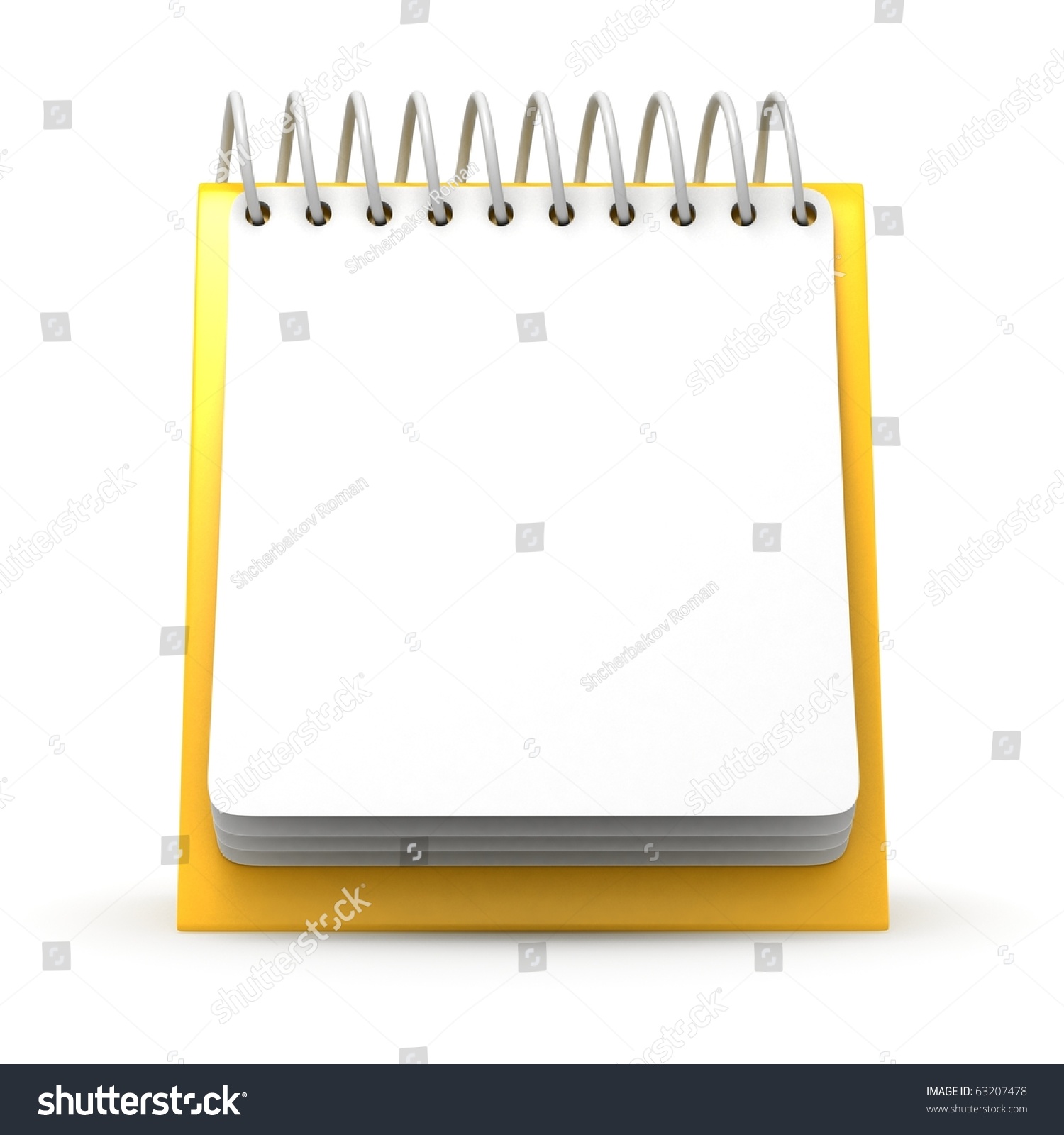 Blank Yellow Desktop Calendar Stock Photo 63207478 Shutterstock