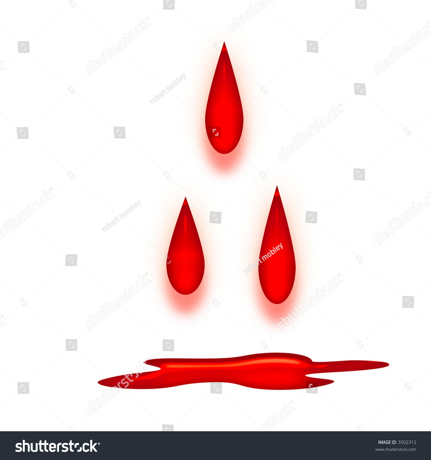 Blood Drops Falling On Background Puddle Stock Illustration 3502312