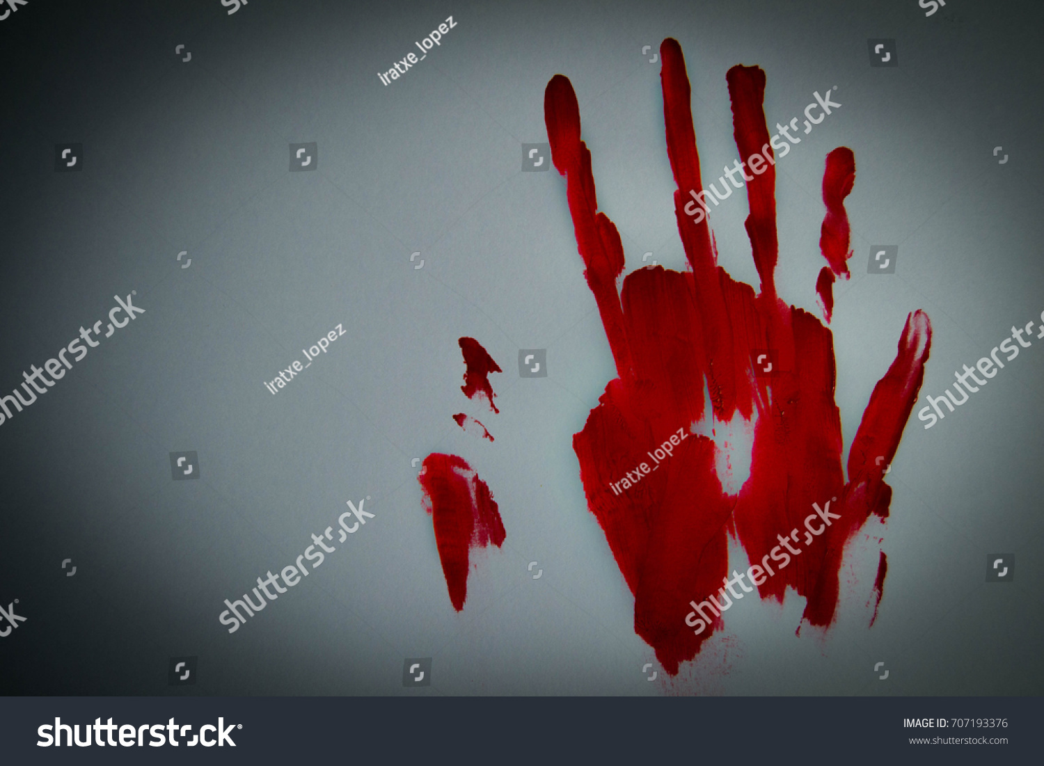 Bloody Hand Print Isolated On White Stock Illustration