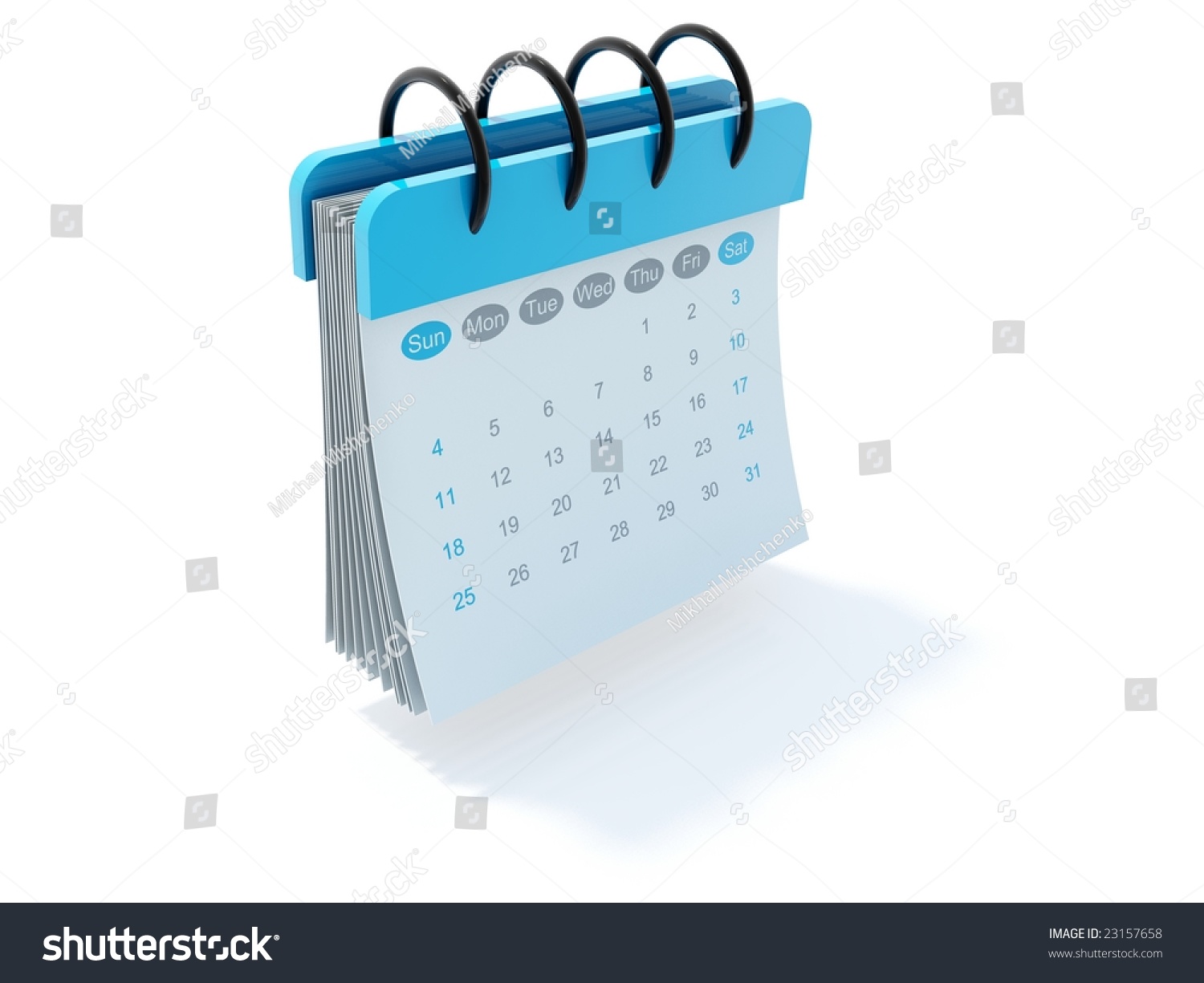 Blue Calendar Icon Isolated On White Stock Photo 23157658 : Shutterstock