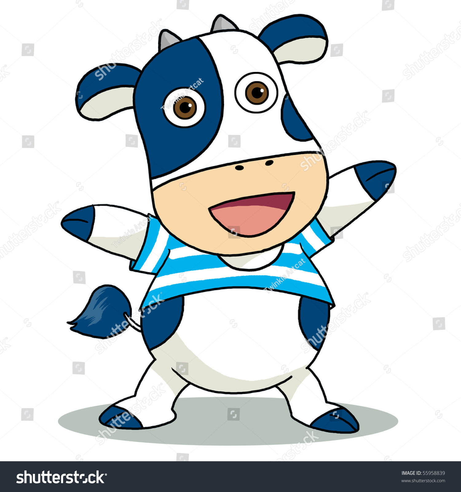 Blue Cow Icon Stock Photo 55958839 : Shutterstock