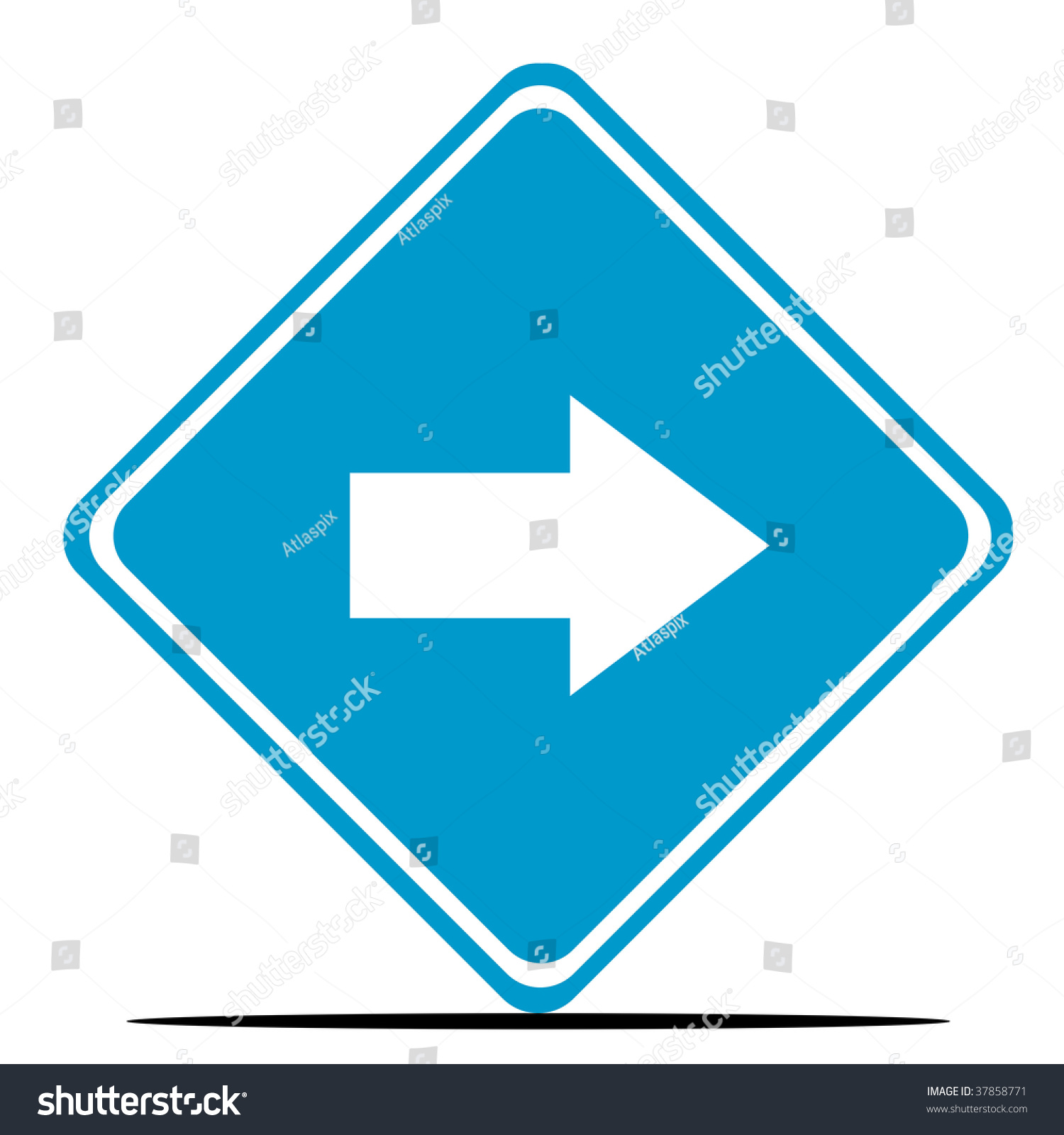 Blue Directional Diamond Shaped Road Sign Stock Illustration 37858771