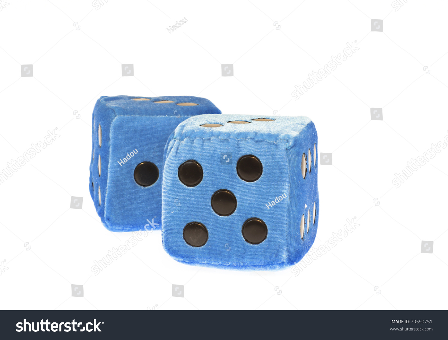 Blue Fuzzy Dice Dice With Blackdots,Isolated,White Stock Photo 70590751 Shutterstock
