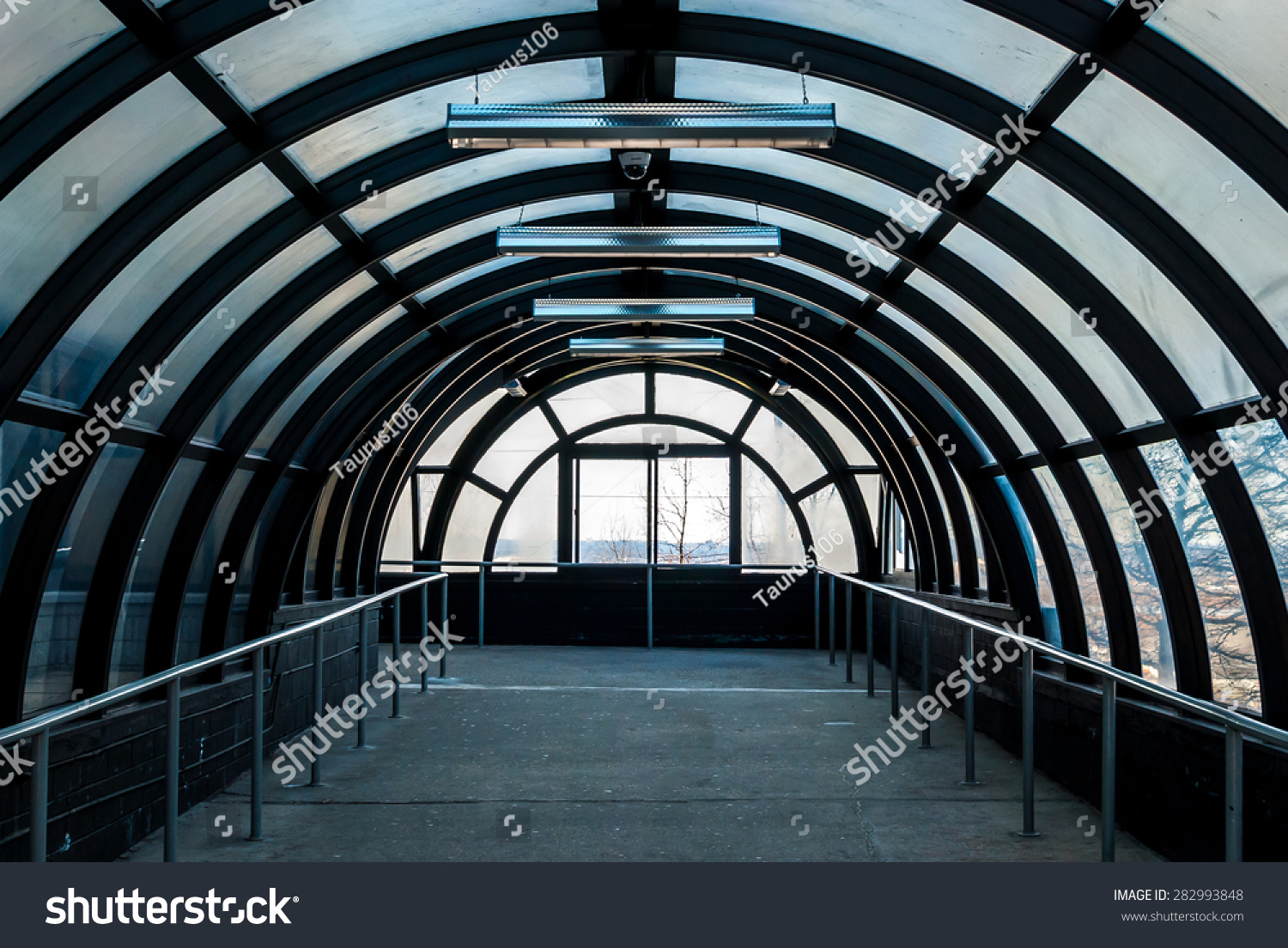 Blue Glass Urban Tunnel Urban Geometry In Tube Steel And Glass Tunnel Modern Architecture 8095