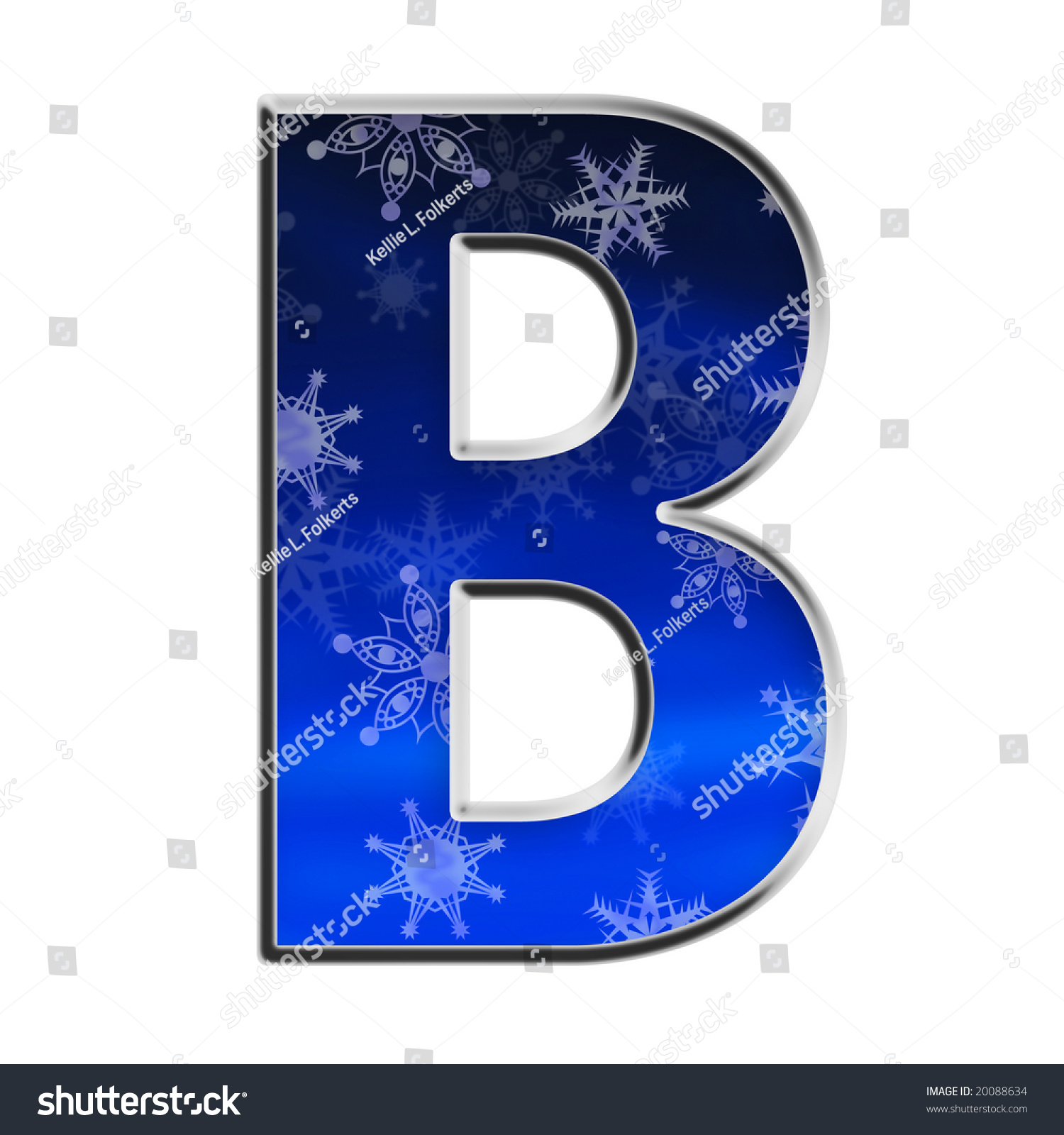 Blue Gradient Snowflake Capital Letter B Stock Illustration 20088634 ...