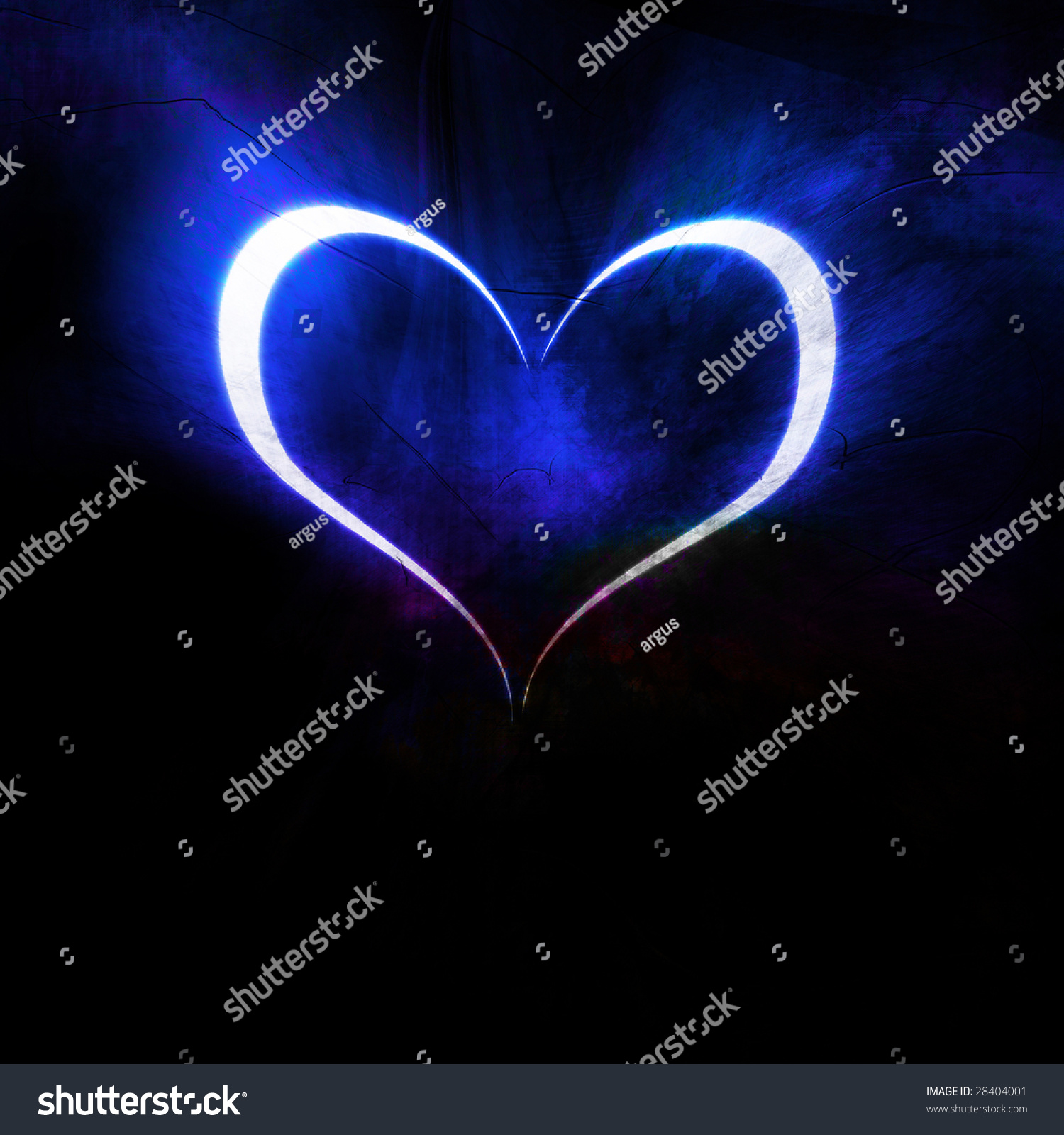 Blue Heart On A Dark Black Background Stock Photo 28404001 : Shutterstock