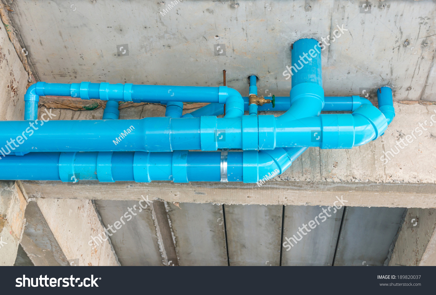 Blue Pvc Pipe Wall Stock Photo 189820037 Shutterstock