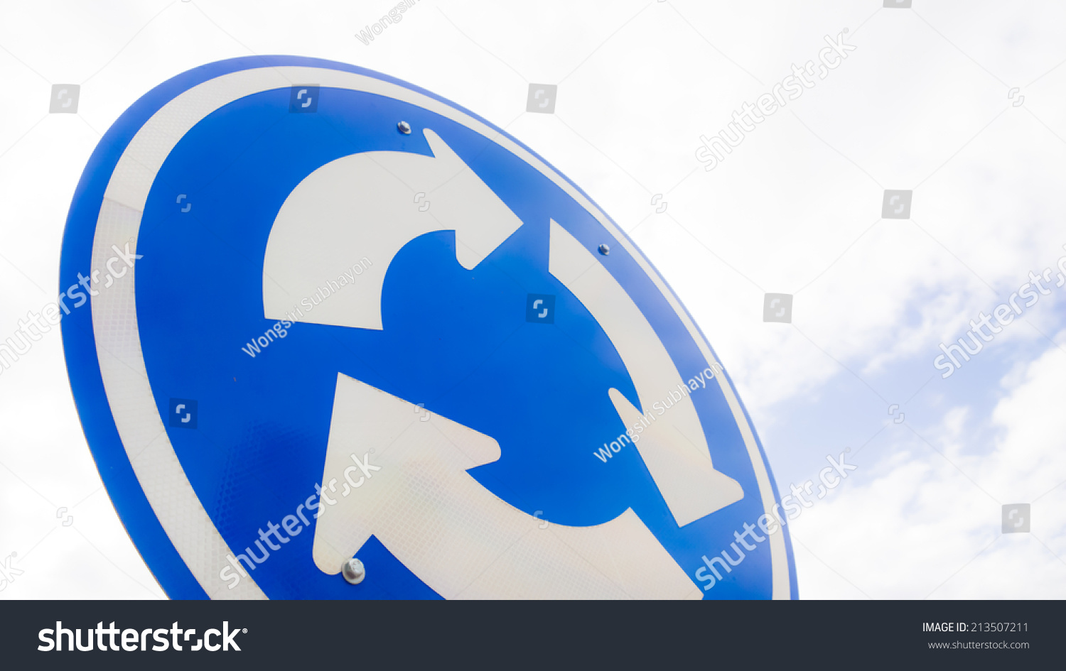 Blue Road Sign Arrows Circle Against Stock Photo 213507211 Blue Road Sign Arrows Circle Against Stock Photo 213507211